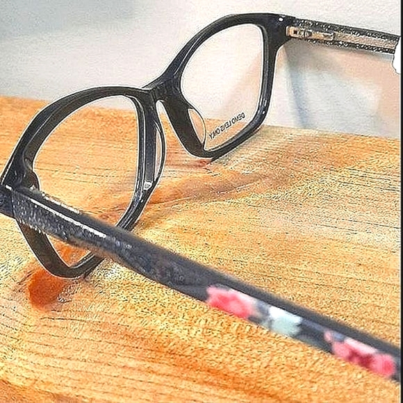 NEW Sassy Black Eyeglass Frame floral business, RX'ABLE, women glasses 54-16-140 - Picture 2 of 5